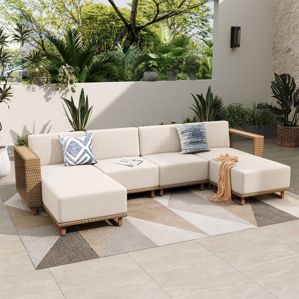 Catalina 4-Seater Modern Rattan Outdoor Sofa Set