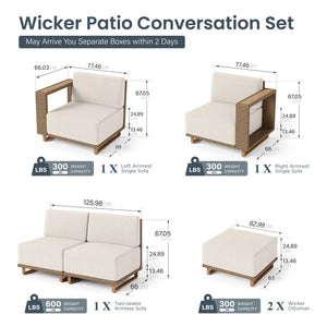 Catalina 4-Seater Modern Rattan Outdoor Sofa Set