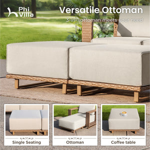 Catalina 6-Seater Modern Patio Sectional Rattan Sofa Set