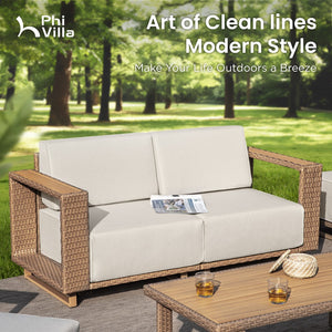 Garden Rattan Loveseat-Add-on Piece for Catalina Sofa Set