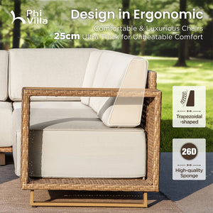 Garden Rattan Loveseat-Add-on Piece for Catalina Sofa Set