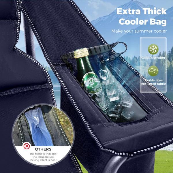 Navy Blue Thick Padded Camping Chair with Armrests