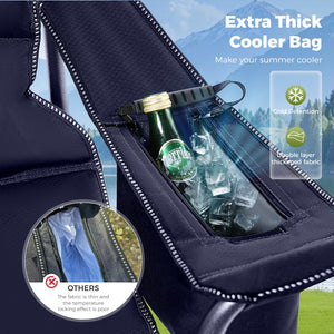 Navy Blue Thick Padded Camping Chair with Armrests