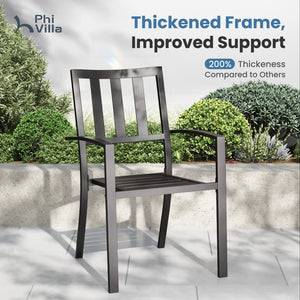 Metal Stackable Garden Chairs Set of 2/4