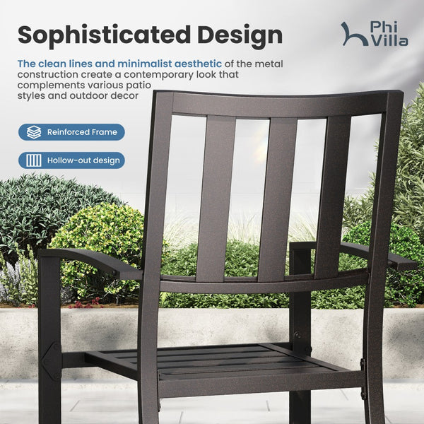 Metal Stackable Garden Chairs Set of 2/4