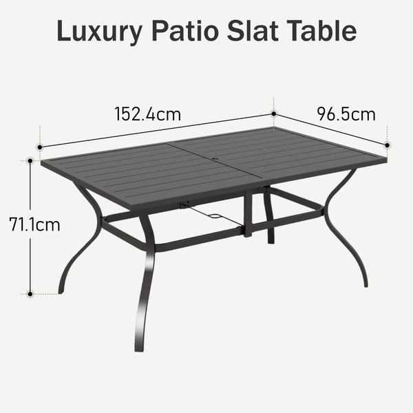 7-Piece Garden Dining Set with Stackable High Back Chairs