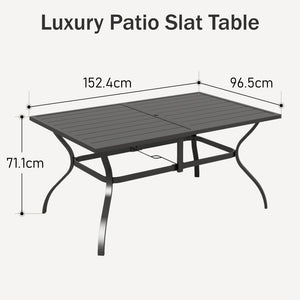 7-Piece Garden Dining Set with Stackable High Back Chairs