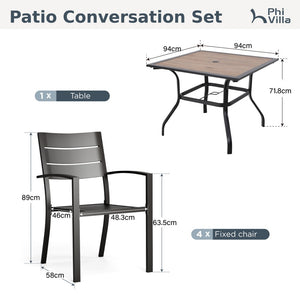Veranda 4-Seater Outdoor Dining Set with Square Table