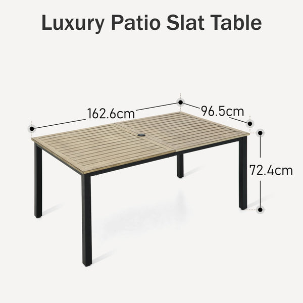 Garden Dining Table with Wood-Effect Top