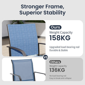 Lightweight Textilene Garden Dining Chairs 4PC