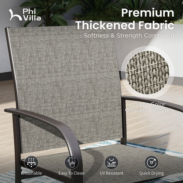 Lightweight Textilene Garden Dining Chairs 4PC