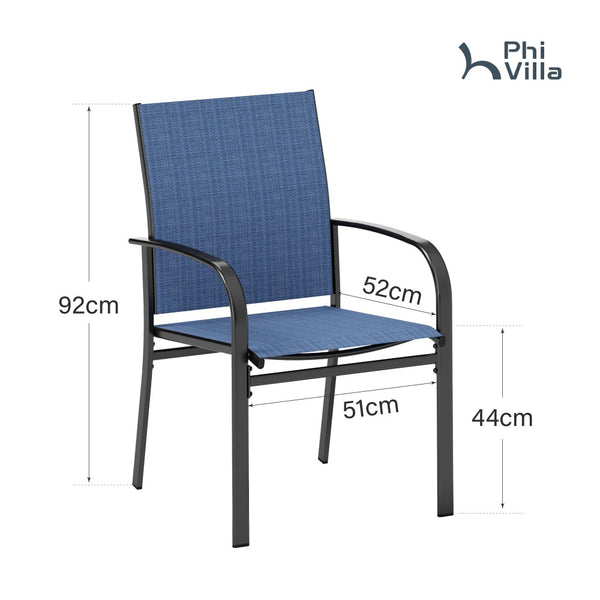 Lightweight Textilene Garden Dining Chairs 4PC