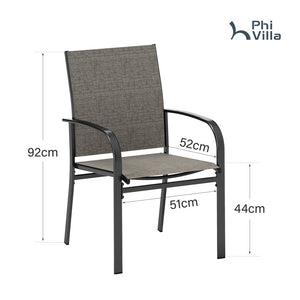 Lightweight Textilene Garden Dining Chairs 4PC