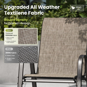 7-Piece Garden Dining Set with Textilene Extra-High Stackable Chairs and Metal Table