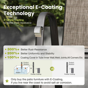 Textilene Extra-High Ergonomic Stackable Patio Dining Chairs