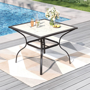 Marble-like Carbon Crystal Square Table