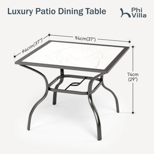 Marble-like Carbon Crystal Square Table