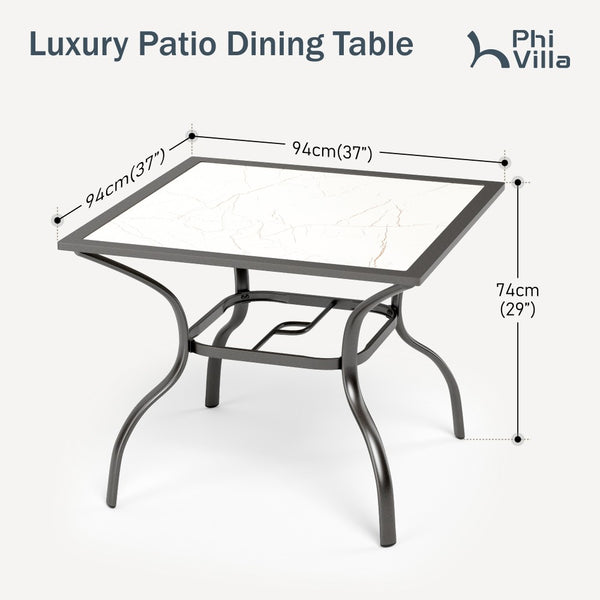 Marble-like Carbon Crystal Square Table