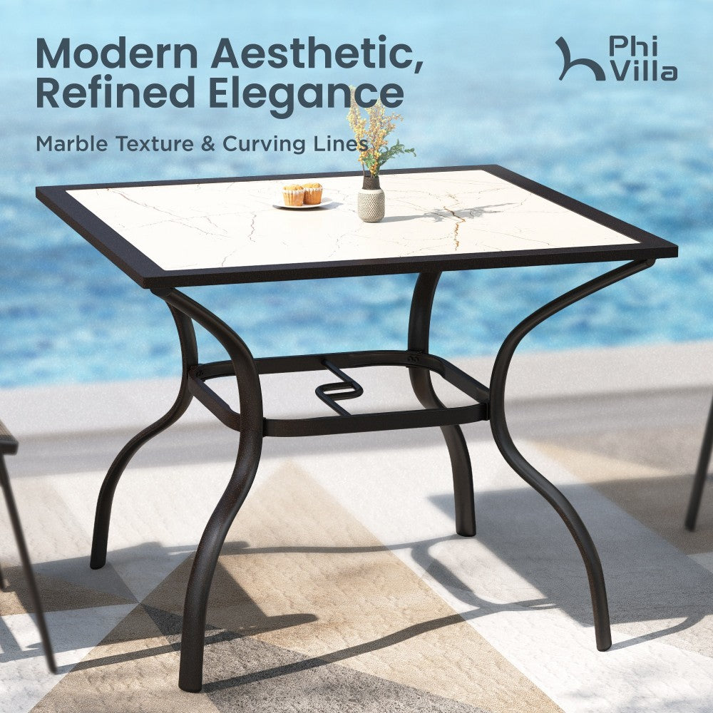 Marble-like Carbon Crystal Square Table