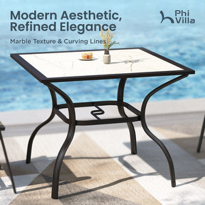 Marble-like Carbon Crystal Square Table