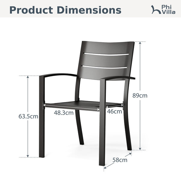 Outdoor Stackable Steel Dining Chairs