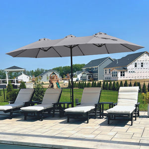 4.5m Double-Sided Patio Extra Large Twin Umbrella with Base