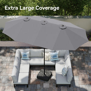 4.5m Double-Sided Patio Extra Large Twin Umbrella with Base