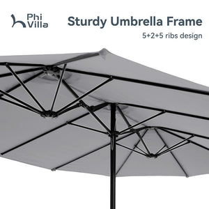 4.5m Double-Sided Patio Extra Large Twin Umbrella with Base