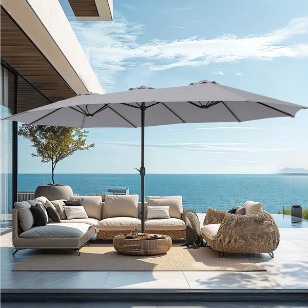 4.5m Double-Sided Patio Extra Large Twin Umbrella with Base