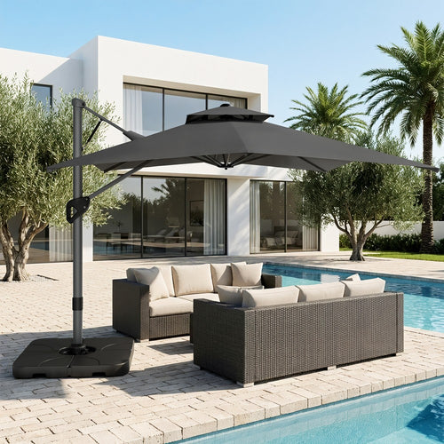 2.75 x 3.65m Cantilever Garden Parasol