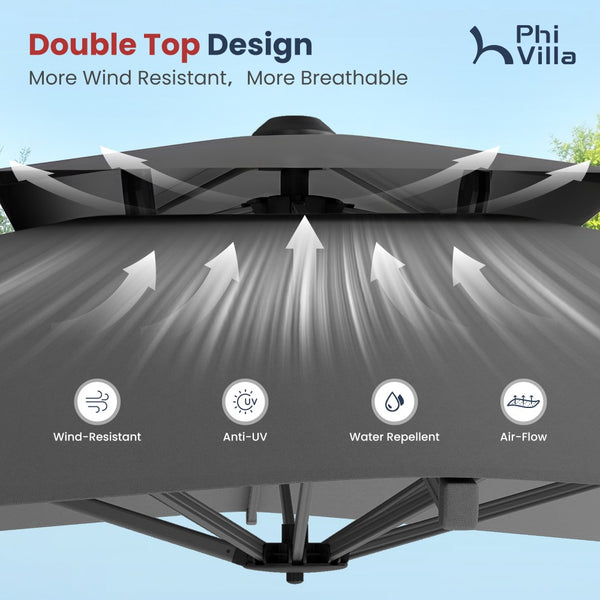 2.75 x 3.65m Cantilever Garden Parasol