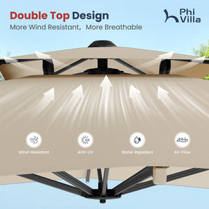 2.75 x 3.65m Cantilever Garden Parasol