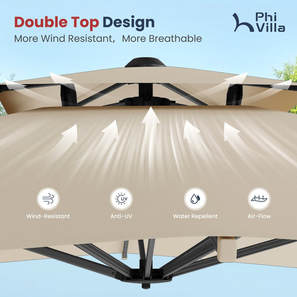2.75 x 3.65m Cantilever Garden Parasol