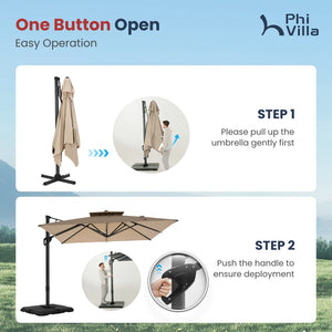 2.75 x 3.65m Cantilever Garden Parasol