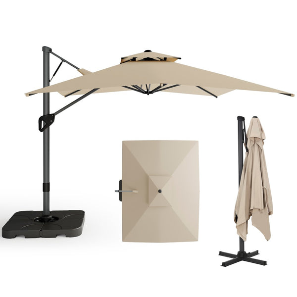 2.75 x 3.65m Cantilever Garden Parasol