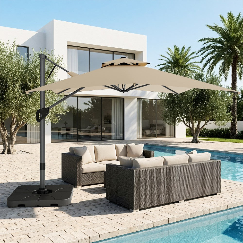 2.75 x 3.65m Cantilever Garden Parasol