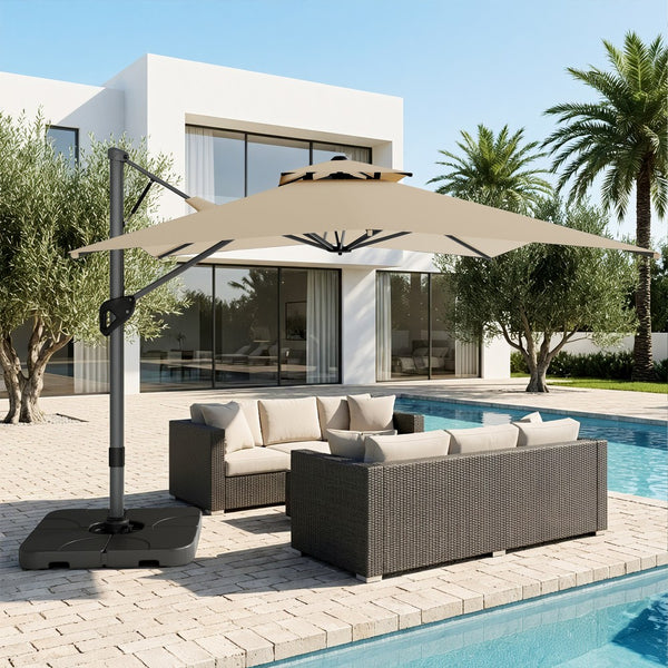 2.75 x 3.65m Cantilever Garden Parasol