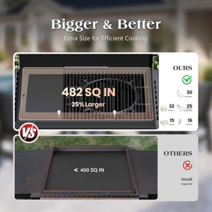 All-in-One Propane Grill with Extra-Large 482 Sq.In Cooking Area, 52,000 BTU