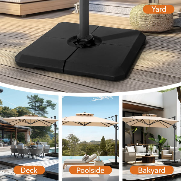 Heavy Duty Fillable Weighted Base for Cantilever Parasols