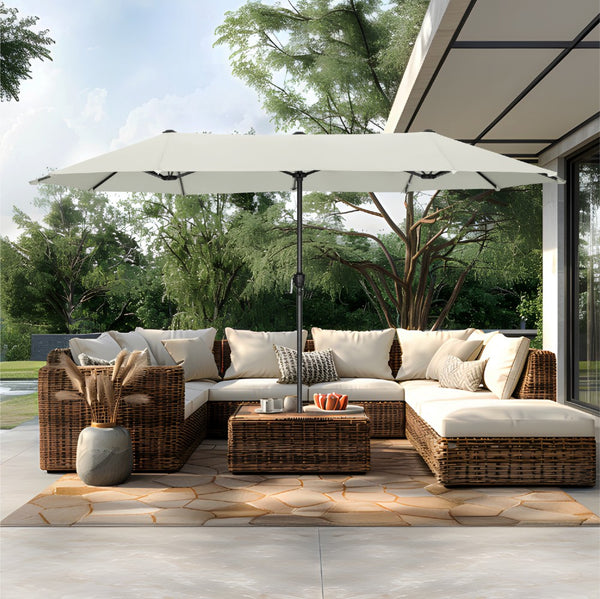 4m Large Double-Sided Garden Parasol