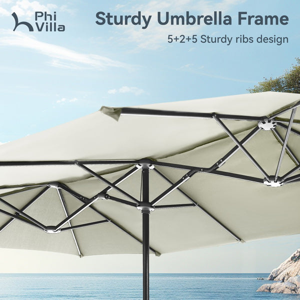 4m Large Double-Sided Garden Parasol