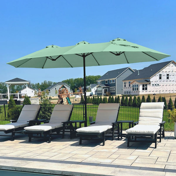 4.5m Double-Sided Patio Extra Large Twin Umbrella with Base