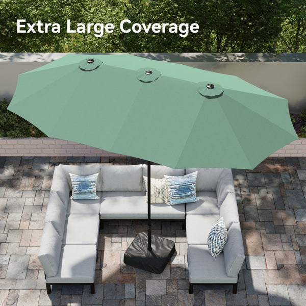 4.5m Double-Sided Patio Extra Large Twin Umbrella with Base