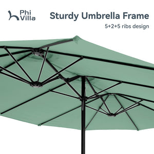 4.5m Double-Sided Patio Extra Large Twin Umbrella with Base