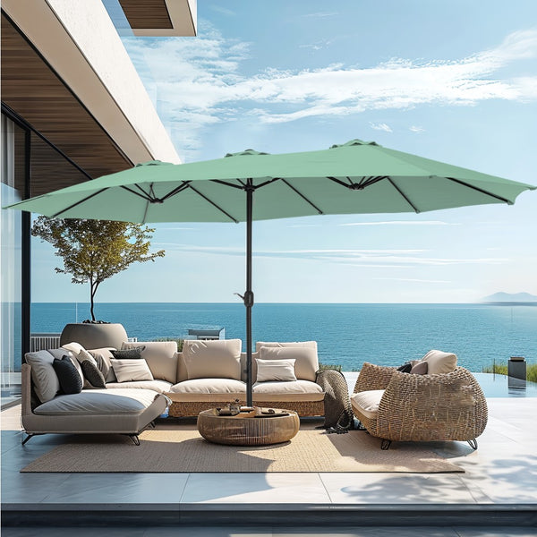 4.5m Double-Sided Patio Extra Large Twin Umbrella with Base