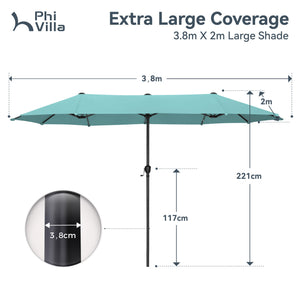 4m Large Double-Sided Garden Parasol