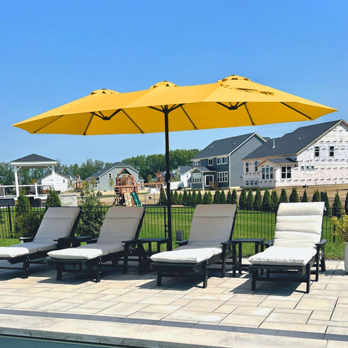 4.5m Double-Sided Patio Extra Large Twin Umbrella with Base