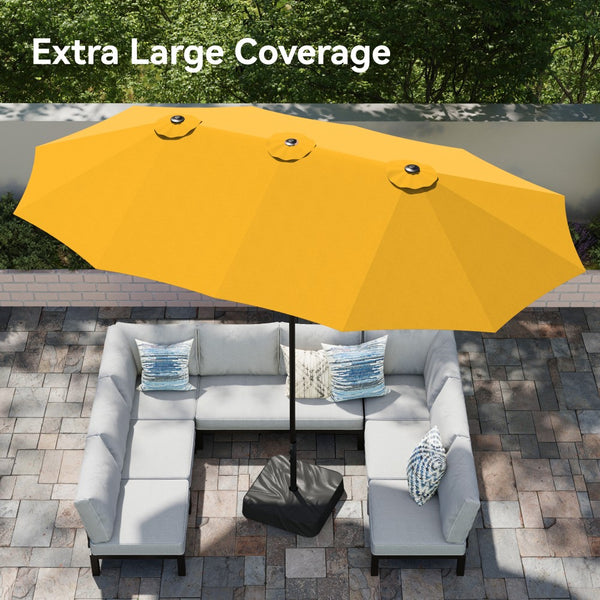 4.5m Double-Sided Patio Extra Large Twin Umbrella with Base