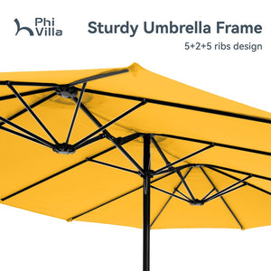 4.5m Double-Sided Patio Extra Large Twin Umbrella with Base