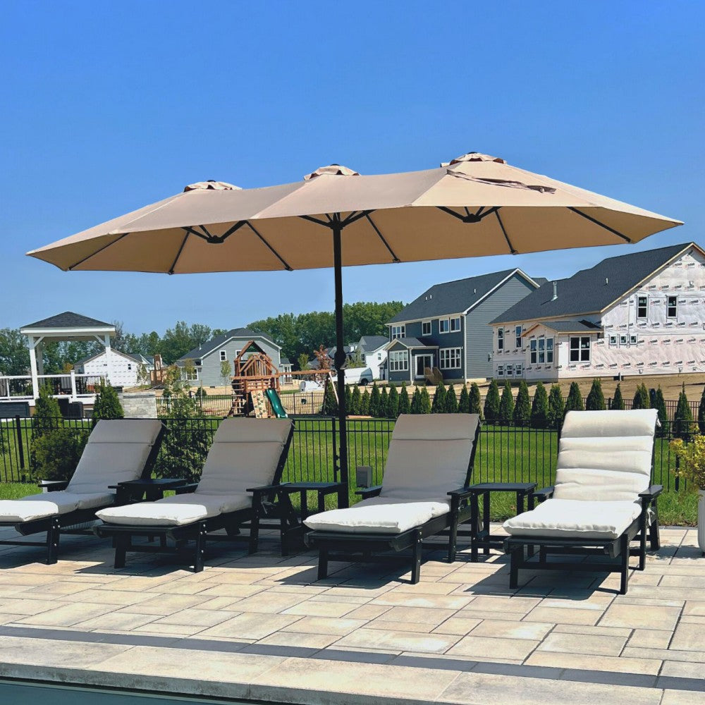 extra large patio umbrella uk Outsunny 4.5 m Parasol, Double-Sided Rectangular Garden Um In need of poolside shade Giant Umbrellas | Quality Manufactured